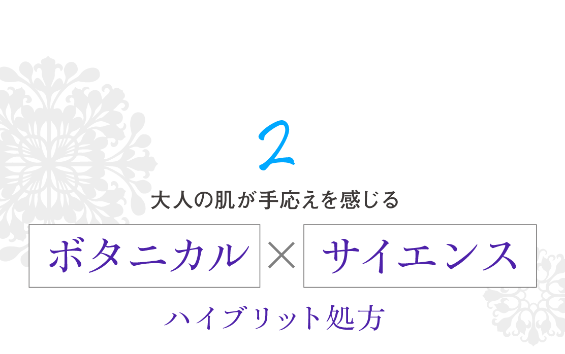 大人の肌が手応えを感じる／ボタニカル × サイエンス のハイブリット処方
